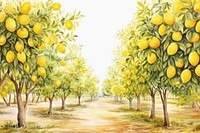 Lemon orchard lemon outdoors painting. AI generated Image by rawpixel.
