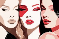 Beauty women faces portrait cosmetics lipstick. AI generated Image by rawpixel.