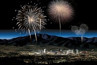Fireworks city outdoors nature. AI generated Image by rawpixel.