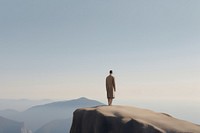 Man standing mountain outdoors horizon. AI generated Image by rawpixel.