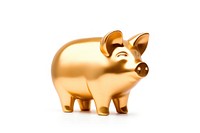 Pig chinese gold mammal animal white background. AI generated Image by rawpixel.