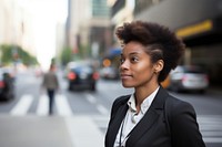 Black businesswoman portrait street adult. AI generated Image by rawpixel.