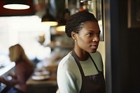 Black woman adult restaurant portrait. AI generated Image by rawpixel.