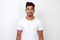 Man portrait t-shirt smiling. AI generated Image by rawpixel.