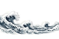 Sea Wave Monochrome Hand Drawn sea drawing nature. AI generated Image by rawpixel.