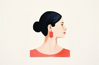Woman wearing earings art portrait earring. AI generated Image by rawpixel.