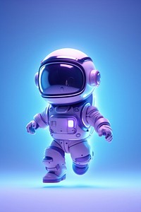 A astronaut science purple robot blue. AI generated Image by rawpixel.