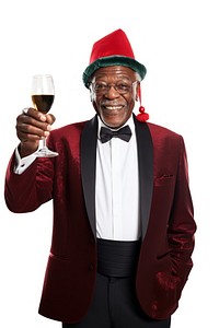 Christmas party portrait tuxedo glass. AI generated Image by rawpixel.