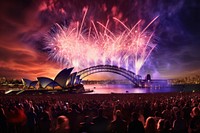 New year fireworks festival outdoors. AI generated Image by rawpixel.