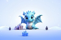 New year cartoon christmas dragon. AI generated Image by rawpixel.