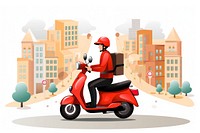 Delivery scooter motorcycle vehicle. AI generated Image by rawpixel.