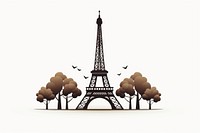 Eiffel tower architecture building silhouette. AI generated Image by rawpixel.