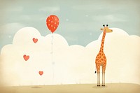 Animal balloon giraffe landscape. AI generated Image by rawpixel.