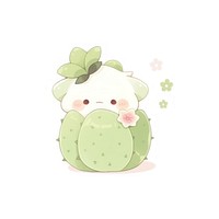 Cactus drawing cute outdoors. AI generated Image by rawpixel.