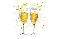 Two champagne glasses toasting celebration cocktail yellow. AI generated Image by rawpixel.