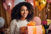 Happy Ethiopian young woman birthday balloon party. AI generated Image by rawpixel.