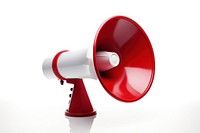 Megaphone red white background broadcasting. AI generated Image by rawpixel.