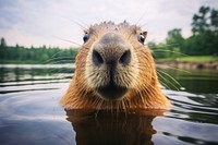 Capybara wildlife outdoors animal. AI generated Image by rawpixel.