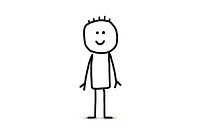 1 stickman smiling minimalistic 2d white white background representation. AI generated Image by rawpixel.