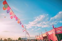 Festival balloon pink sky. AI generated Image by rawpixel.