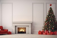 Chirstmas party decoration fireplace christmas hearth. AI generated Image by rawpixel.