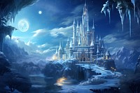 Fantasy wonderland landscape snow astronomy outdoors. AI generated Image by rawpixel.