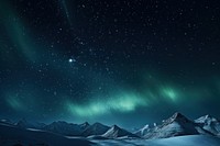 Aurora starry night mountain outdoors nature. AI generated Image by rawpixel.