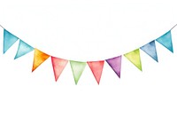 A triangle banner paper white background celebration. AI generated Image by rawpixel.