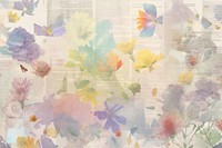 Newspaper pattern painting flower. AI generated Image by rawpixel.