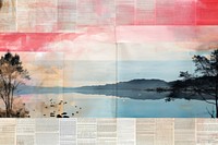 Lake landscapes collage paper art. AI generated Image by rawpixel.