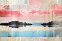 Lake landscapes painting collage nature. AI generated Image by rawpixel.