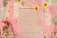 Aesthetic retro newspaper collage flower plant text. AI generated Image by rawpixel.