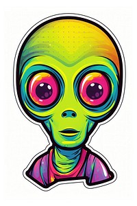 Alien pop art sticker drawing alien representation. AI generated Image by rawpixel.