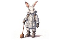 A rabbit standing footwear mammal. AI generated Image by rawpixel.
