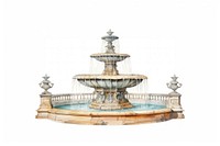 Fountain architecture white background sculpture. AI generated Image by rawpixel.