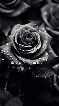 Rose flower plant black. AI generated Image by rawpixel.