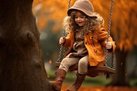 Child outdoors sitting park. AI generated Image by rawpixel.