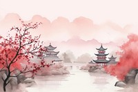 Chinese Background plant spirituality architecture. 
