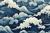 Chinese traditional wave pattern background backgrounds nature tranquility. AI generated Image by rawpixel.