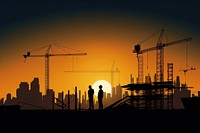 Construction site silhouette architecture development. AI generated Image by rawpixel.