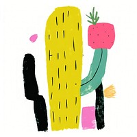 A cactus plant art white background. AI generated Image by rawpixel.
