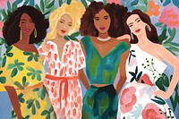 Diversity women art friendship painting. AI generated Image by rawpixel.