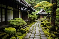 Japanese garden architecture outdoors building. AI generated Image by rawpixel.