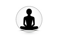 Minimalistic stickman meditating silhouette sitting adult. AI generated Image by rawpixel.