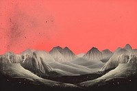 Moon pink night sky landscape panoramic mountain. AI generated Image by rawpixel.