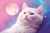 Moon animal mammal kitten. AI generated Image by rawpixel.