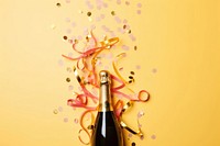 PNG Champagne bottle exploding confetti wine. AI generated Image by rawpixel.