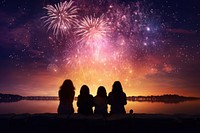 Firework fireworks silhouette outdoors. AI generated Image by rawpixel.