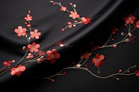 Kimono pattern flower plant black. AI generated Image by rawpixel.