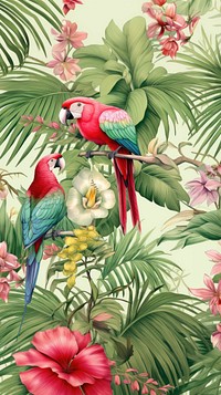 Parrot plant tree bird. AI generated Image by rawpixel.